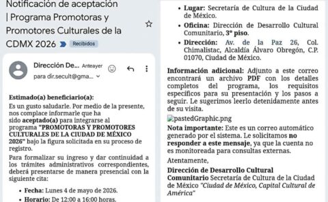 El manejo inadecuado de datos en la Secretaría de Cultura deja a promotores culturales en riesgo tras ofertas laborales falsas.